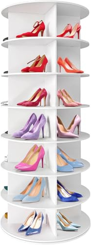 Weinstein storage Schuhregal, um 360 ° drehbar, Tower, Lazy Susan, Reloving, Schuhregal, Original 7-stöckiger Halt über 35 Paar Schuhe
