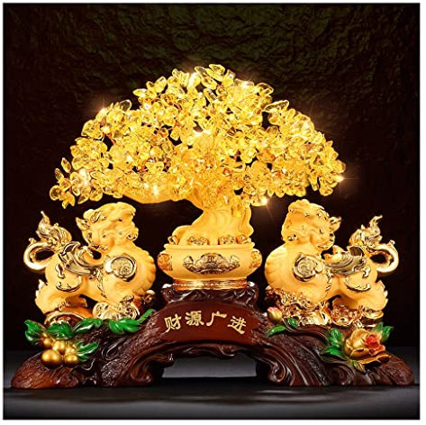 xuejuanshop Dekoartikel Citrin Glück Baum Geldbaum Home Einrichtung Harz Kristall Ornamente Büro Dekoration Geschenke for Freunde Store Firma Hauswarming Eröffnung Kunstblumen & -Pflanzen (Size : B)