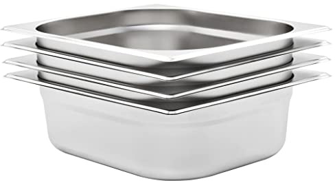 vidaXL Gastronorm GN 1/1 100 mm in acciaio inox antiruggine facile da pulire, lavabile in lavastoviglie, contenitore per alimenti da cucina vassoio per servire cibo porta snack