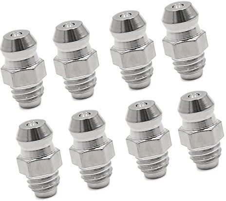 A ABSOPRO Ugello Testina Ingrassatore M6 x 1 Grasso Raccordo Assortimento Ingrassatori Filettatura Grasso Zerk (Set da 8)