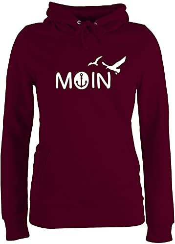 Shirtracer - Pullover Damen Hoodie Frauen - Sprüche Statement - Moin...Löppt! - schwarz