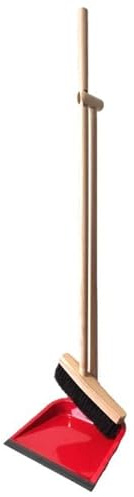 BaWoTec Stehkehrgarnitur Rote Ronja XL Kehrgarnitur mit extra langem Stiel 107 cm Stielhöhe Kehrset erspart lästiges Bücken