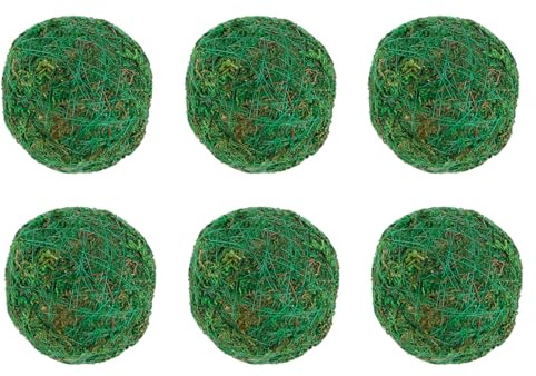 ZJIVQO Artificial Plant Ball Moss Balls Grass Balls Decor Dried Moss Natural Green Handmade Moss Balls for Summer Vase Dough Bowl Filler Home Garden Party Wedding Display