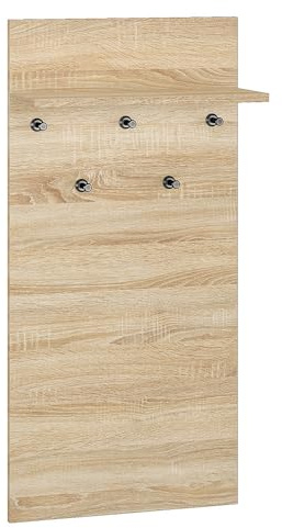 Lomadox Garderobenpaneel Wandgarderobe Flurgarderobe Garderobenleiste Hutablage Eiche hell 50x103x24,3 cm
