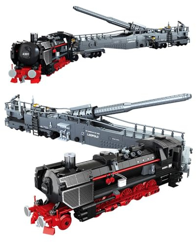 Technik Zug Eisenbahn Bausteine Modell, 1631 Klemmbausteine K5 Leopold Zug Bauset, Technik Güterzug mit Schiene und Minifiguren, Konstruktionsspielzeug Geschenk für Erwachsene und Teenager
