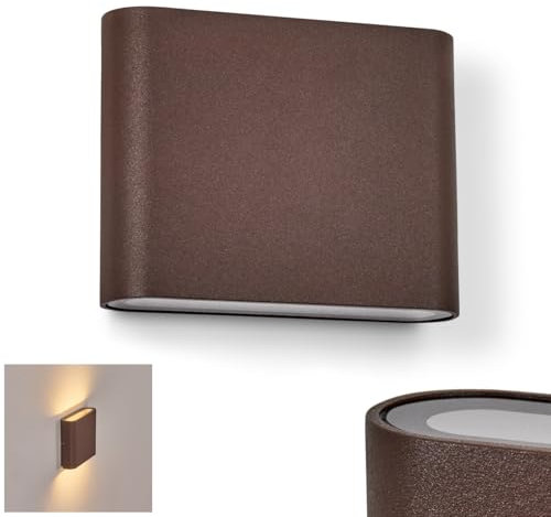 HOFSTEIN LED Außenwandleuchte Paranhas, Außenwandlampe aus Metall/Kunststoff in Anthrazit/Weiß, moderne Wandleuchte für Garten, Außenfassade, Terrasse, Hof, 6 Watt, 480 Lumen, 3000 Kelvin, IP65