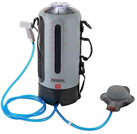 RUETERY Douche de camping, douche de camp à pression portable de 12 l avec sac de rangement, pompe à air, pommeau de douche, pour douche en plein air, lavage des fruits et légumes, nettoyage de la