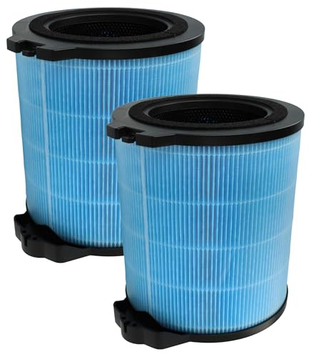 vhbw 2x Filtro HEPA H12 compatible con Hoover HHP30C011, H-PURIFIER 300 purificador aire - Filtro de repuesto con filtro carbón activado