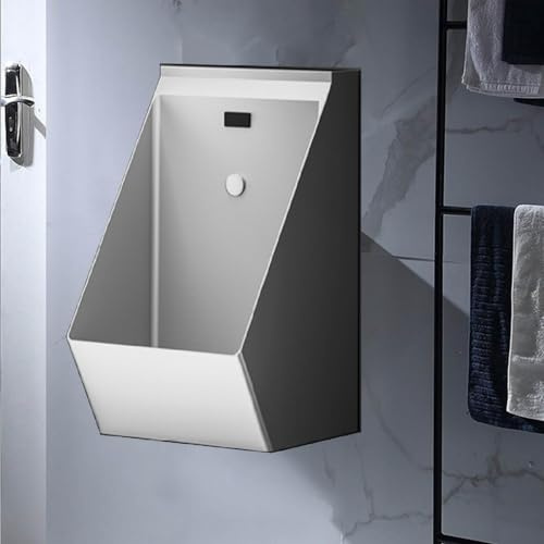 XEEAOFE Automatic Sensor Urinal Toilet, Stainless Steel Family Bathroom Toilet, Urinal Troughs with Sensor Flush Valve,Silver