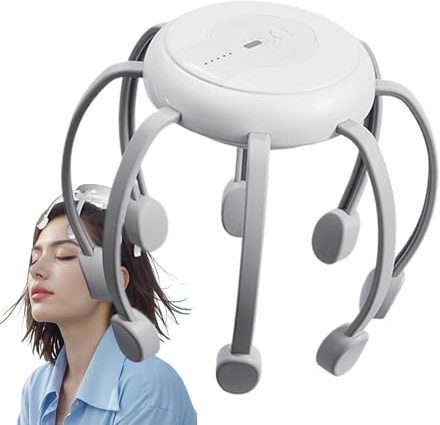 Massaggiatore per la testa, massaggiatore per il cuoio capelluto | Grattatore automatico per cuoio capelluto Octopus - Strumento per massaggio del cuoio capelluto a 360 gradi, 5 modalità di vibrazione