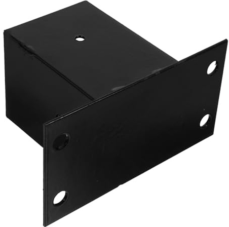KONTONTY Socle de Poteau en Fer Noir Robuste pour Terrasse et Boîte aux Lettres, Cache-poteau Métallique Protecteur, Support Unique pour Fixation Extérieure, Usage Jardin et Bâtiment