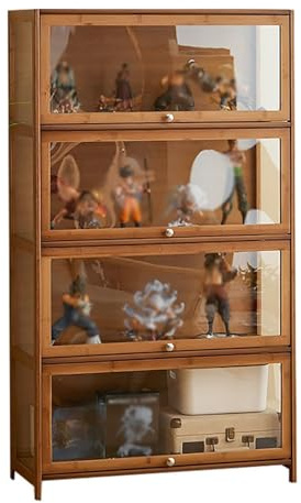 XQYYLVY Gabinetto per Esposizioni di Grandi Dimensioni con Porte, Sigillata E Polvere, Armadio per Il Display Curio, Supporto per La Magazzino Decorativo per La Moda in bambù