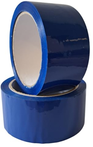 Crystal Mailing 2 x Blue Coloured Packing Tapes 48mm x 66m – Strong Adhesive Packaging Tape for Boxes, Parcels & Cartons