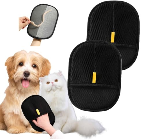 WINKEEY 2 Piezas Guante Removedor Pelo Mascotas Guante Pelo Gato Perro Manopla Quita Pelos Mascota Pet Hair Remover Antiestáticos para Pelo de Mascotas