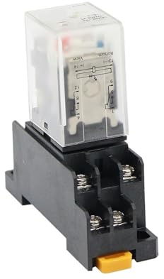 1 juego de relé electromagnético pequeño de CC/CA, 12 V, 24 V, 110 V, 220 V, 380 bobinas, microrelé de 8 pines de uso general con zócalo(DC,110V)