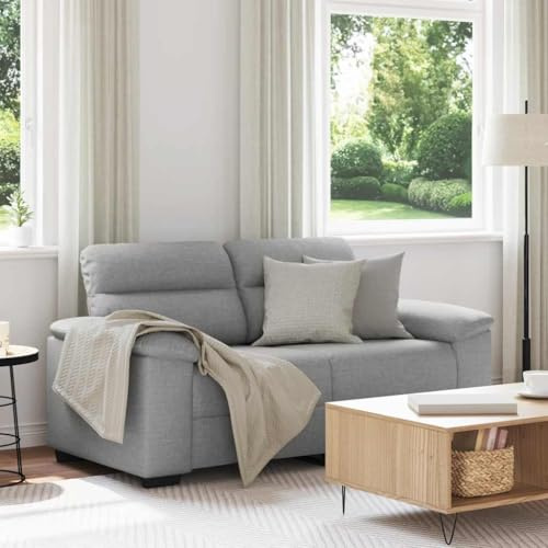 Hommdiy 2 Sitzer Sofa,Zweisitzer Sofa,Polstersofa mit 2 Armlehnen,Doppelsofa Moderne Couch Loungesofa, Loveseat für Wohnzimmer/Schlafzimmer, Wolkengrau 120 cm breit Stoff