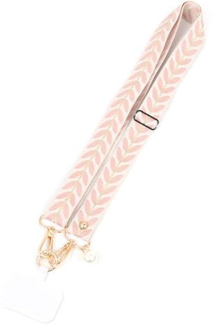 XFSRG Cordon para Movil Universal Correa Cruzada y para la Muñeca Correas Ajustable para Cuello con 2 Parches Duraderos Cadena Multifuncional Compatible con la Mayoría Fundas (Rosa)