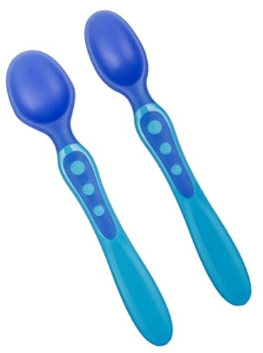 SOIMISS 2 Stück Wärmeempfindliche Babylöffel Ergonomisch Geformt Freier Kunststoff Blau Für Fütterung Zu Hause Und Unterwegs