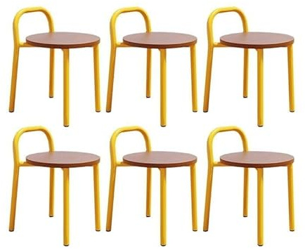 Moderna stapelbara matstolar i metall – design med låg rygg för inomhus/utomhusbruk set med 4 eller 6 och snygg trädgårdspäls idealisk för däck och balkong