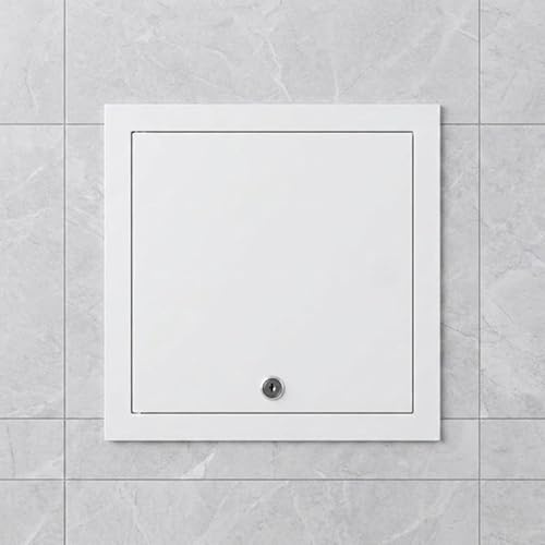 Cache Compteur Electrique Trappe de Visite Placo 300x300 400x400 600x600 mm, Panneau d'Accès Métallique Verrouillable Sans Clé, Porte d'Inspection Plafond(White,200x400mm)