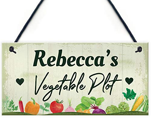 Red Ocean PERSONALISED Vegetable Plot Allotment Sign Shed Sign Garden Signs And Plaques Gift