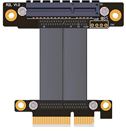 ADT-Link PCIe 3.0 x4 Cable de extensión 32G / bps PCI Express 4x gráfico SSD RAID Extender Tarjeta vertical vertical de conversión 90 R22SL (20CM)