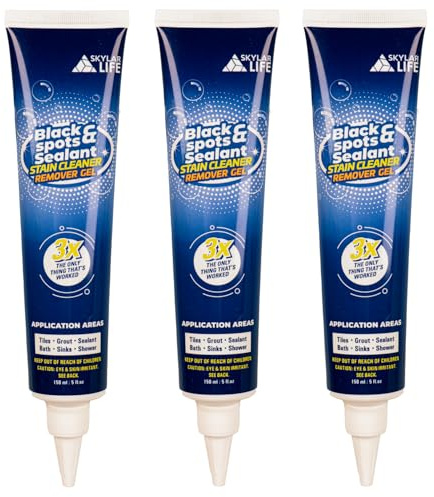 Skylarlife Home Mould & Mildew Stain Remover Gel Stain Remover Cleaner Wall Mould Stain Cleaner for Tiles Grout Sealant Bath Sinks Showers (3-pack)