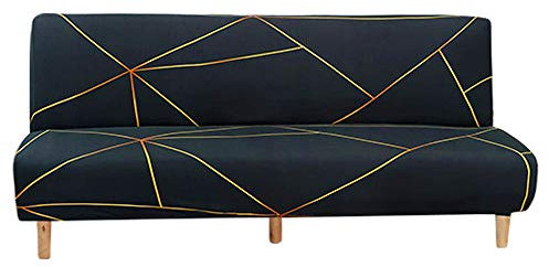 ele ELEOPTION Sofabezug Ohne Armlehnen, Moderner Druck Sofabezug 3 Sitzer Ohne Armlehne Stretch Couch überzug Armlose Sofabettüberzug für Faltbares Schlafsofa Ohne Armlehnen,180-210 cm (Gedruckt 1)