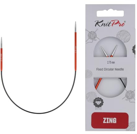 KnitPro Zing asymmetriska runda nålar 25 cm (10 tum) | 2,75 mm