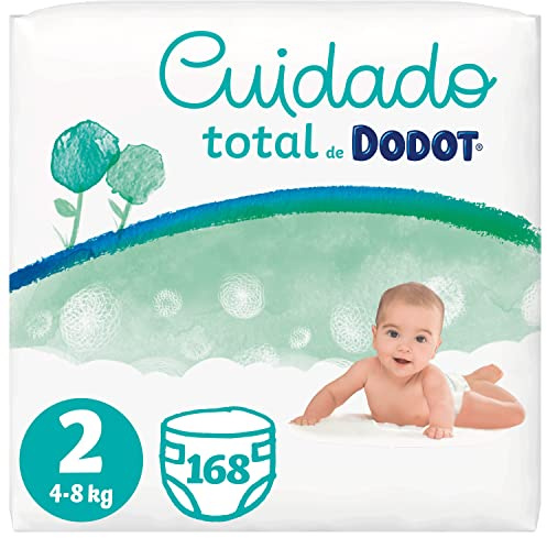 Dodot Pannolini per bambini per la cura totale taglia 2 (4-8 kg), 168 pannolini, morbida protezione della pelle con ingredienti di origine vegetale
