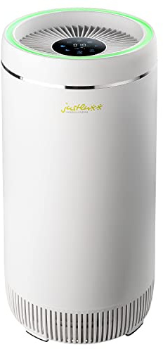 justluxx Luftreiniger mit UVC, entfernt bis zu 99,5% der Viren und Bakterien, 5-stufig (Vorfilter, HEPA-Filter, Aktivkohlefilter, Katalysator, UVC-Licht), bis 50 qm Raumgröße, Weiss