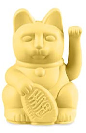 DONKEY Lucky Cat Mini | Yellow - Japanische Glücksbringer Winkekatze in Gelb, 9,8 cm hoch