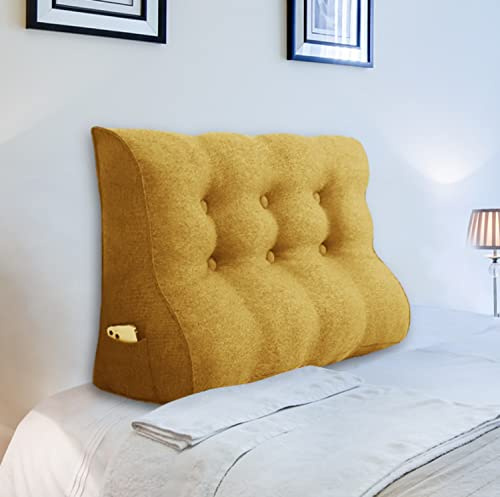 Johnear Rückenkissen Ergonomisch Gekrümmt für Sofa & Bett (Gelb, 100cm) | Ergonomisches Rückenkissen mit gekrümmter Form – passt sich der Wirbelsäule an, entlastet den Rücken. Waschbar.