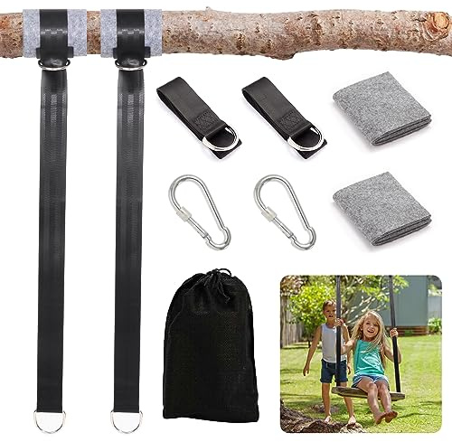 Lyaor Schwerlast Hängematte Befestigung - Hält bis zu 800kg - 1,5m Aufhängung Schaukel Gurt mit 2 Karabiner Schaukel Befestigung Set für Hängesessel Balkon Garten Baumschaukel Innenschaukeln
