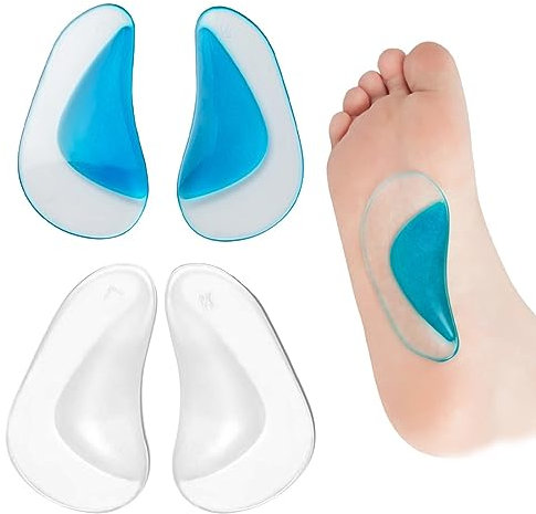 ZKGYUS Plantari Piedi Piatti, 2 Paia Solette Arco Plantare in Silicone, Plantari Ortopedici per Piedi Piatti, Ortesi per Piede Piatto Professionale/Imbottiture Metatarsali