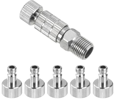 PATIKIL 1/8 Air Brush Connector Adapters, Air Brush Quick Connect Air Brush Quick Release Disconnect with 5 Male Fitting for Air Brush Hose Compressor