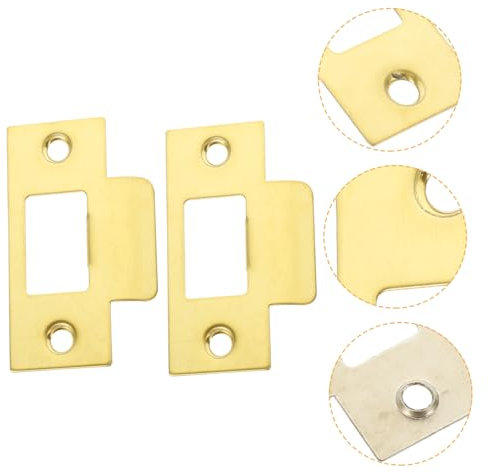 Veemoon 2 Piezas Relleno De Agujeros Placa De Refuerzo De Cubre Platos Cerradero De Puerta Refuerzo De La Puerta Principal Cerradura Puerta Placa De Huelga Acero Inoxidable Tornillo