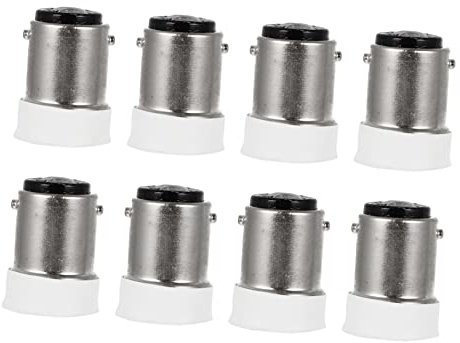 Uonlytech 8 Piezas Tornillo portalámparas blancas decoraciones de fiesta luau adaptador base b15 a e14 adaptador convertidor de bombilla nacarado enchufe lámpara de escritorio techo