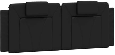 vidaXL Kopfteil Kissen Viana, Kopfteilkissen mit Reißverschluss, Rückenkissen mit Rückenunterstützung, Kopfkissen Lesekissen, Schwarz 120cm Kunstleder