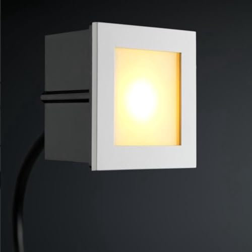 LED Treppenbeleuchtung Bilbao Weiß | Treppenstufenbeleuchtung - Treppenleuchten - Stufenbeleuchtung - Treppe Beleuchtung - Treppenlicht | 1W - Modern - Innen - Eckig - 230V - IP44 - Warmweiß