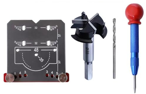 Aetherion Woodworking Concealed Hinge Jig Kit Aluminium Alloy 35mm Hinge Hole Template Jig for Door Cabinets Hinges Mounting