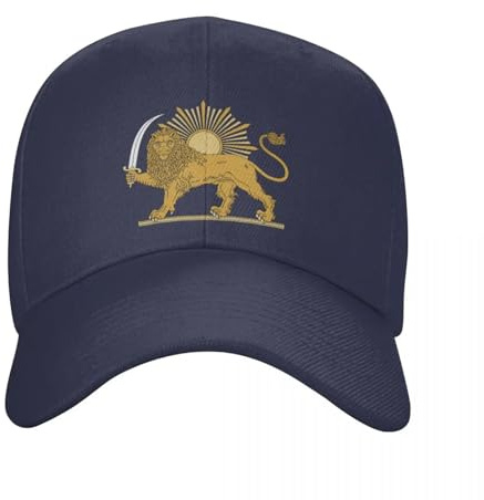 GONMFKM Baseballkappe Mit Persönlicher Nationalflagge – Emblem des Iran, Löwe Und Sonne, Flagge des Iran, Sonne, Baseballkappe, Atmungsaktiv, Verstellbar, Sommer-Sonnenhut, Sportkappe Für Outdoor-Mä