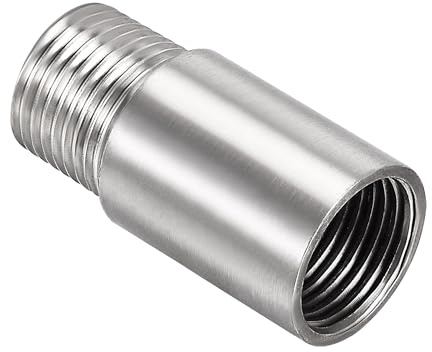 Unifizz Duschkopf-Verlängerungsarm, 50 mm, Duscharm-Verlängerung, Duschkopf-Verlängerung, 304 Edelstahl, 1/2PT Außengewinde auf 1/2PT Innengewinde