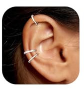 3 Stück Ear Cuff für Damen Ohrmanschette Ohrringe Fake Ohrringe 14K Gold Earcuffs Fake Helix Knorpel Ohrklemme mit Geschenkbox