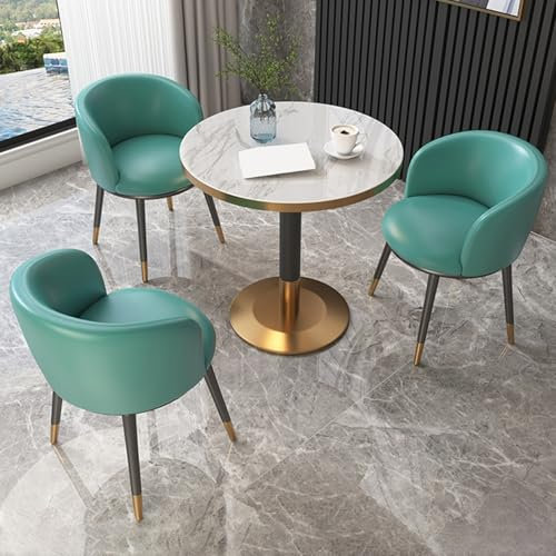 Moderner kleiner Konferenztisch und Stuhl Set für Bürobesprechungen und Empfangsverhandlungen Business Couchtisch mit Freizeitstühlen für Wohnzimmer und Büro (Grün)
