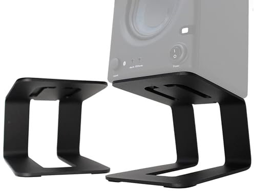 Supporto per monitor in metallo, a forma di C, a prova di vibrazioni, supporto per altoparlanti da scaffale ispessito, supporto per monitor salvaspazio per la casa