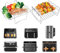 ENSINE Heißluftfritteuse Zubehör – 2 Große Airfryer Grillrost Mit 4 Spießen, Passend Für Ninja AF500EU/AF451EU/AF400EU/SL400EU, COSORI Twinfry 10L/Dual Zone 8.5L, Cookwise, Russell Hobbs 9L