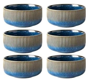 DYHWAC Cuenco de arroz de cerámica de Estilo Vintage, ensaladera, vajilla, Cocina casera, ensaladera, Cuenco de Postre, 6 uds.