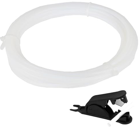 4M PTFE Schlauch(4mm OD, 2.5mm ID) für 1,75 mm 3D Drucker Filament Kompatibel mit Creality K1/K1 Max/Ender 3 V3 Kompatibel mit Bambu Lab A1 Mini/A1/P1p/P1s/X1c/Ams/P1/X1-Serie mit Rohrschneider