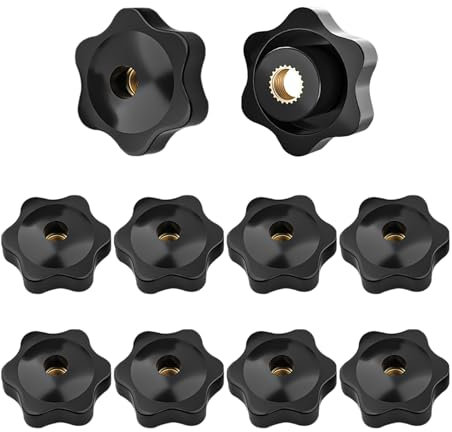 Lvjkes 10 pièces Boutons Star M5, Filetage Femelle de Serrage de Bouton, Diamètre extérieur 25 mm, écrou moleté, aux équipements industriels, à lélectrotechnique et aux équipements de transport